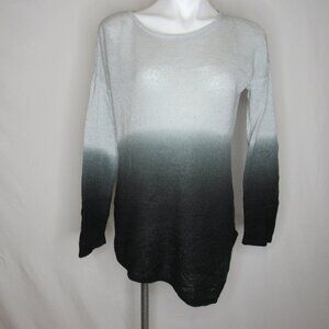Two by Vince Camuto Blue Black Ombre Asymmetrical Sweater Women's M Medium